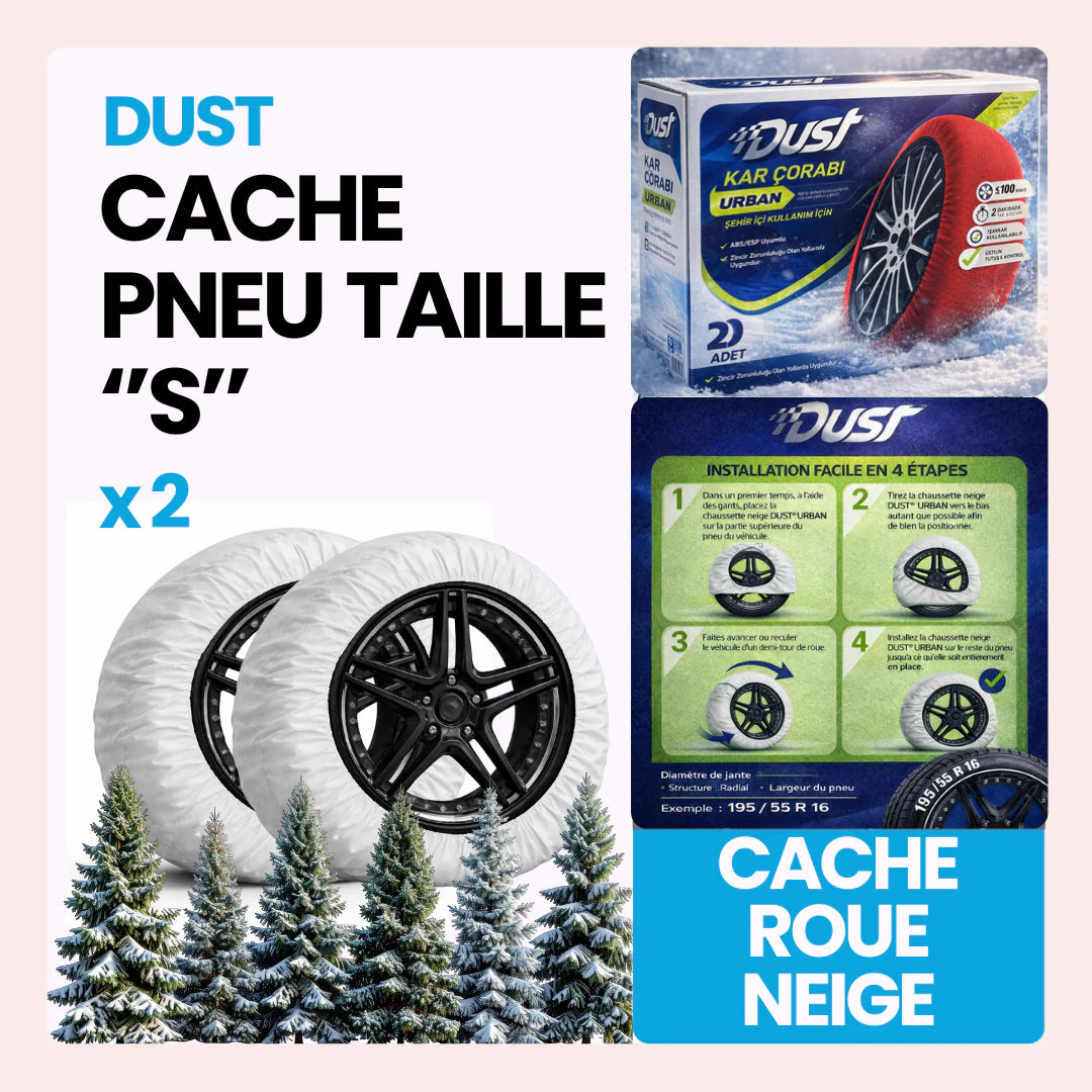 Cache roue de neige tissu couleur rouge taille S ''13-14-15-16-17-18