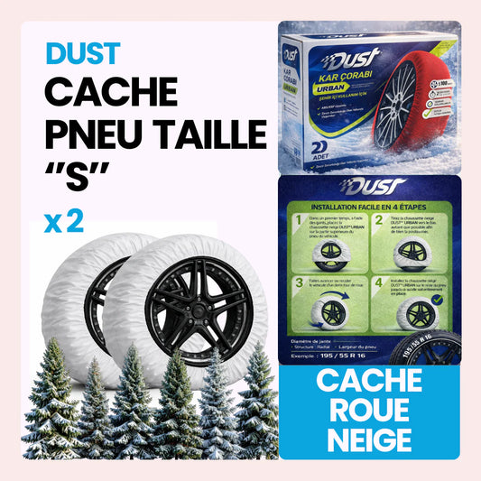 Cache roue de neige tissu couleur rouge taille S ''13-14-15-16-17-18